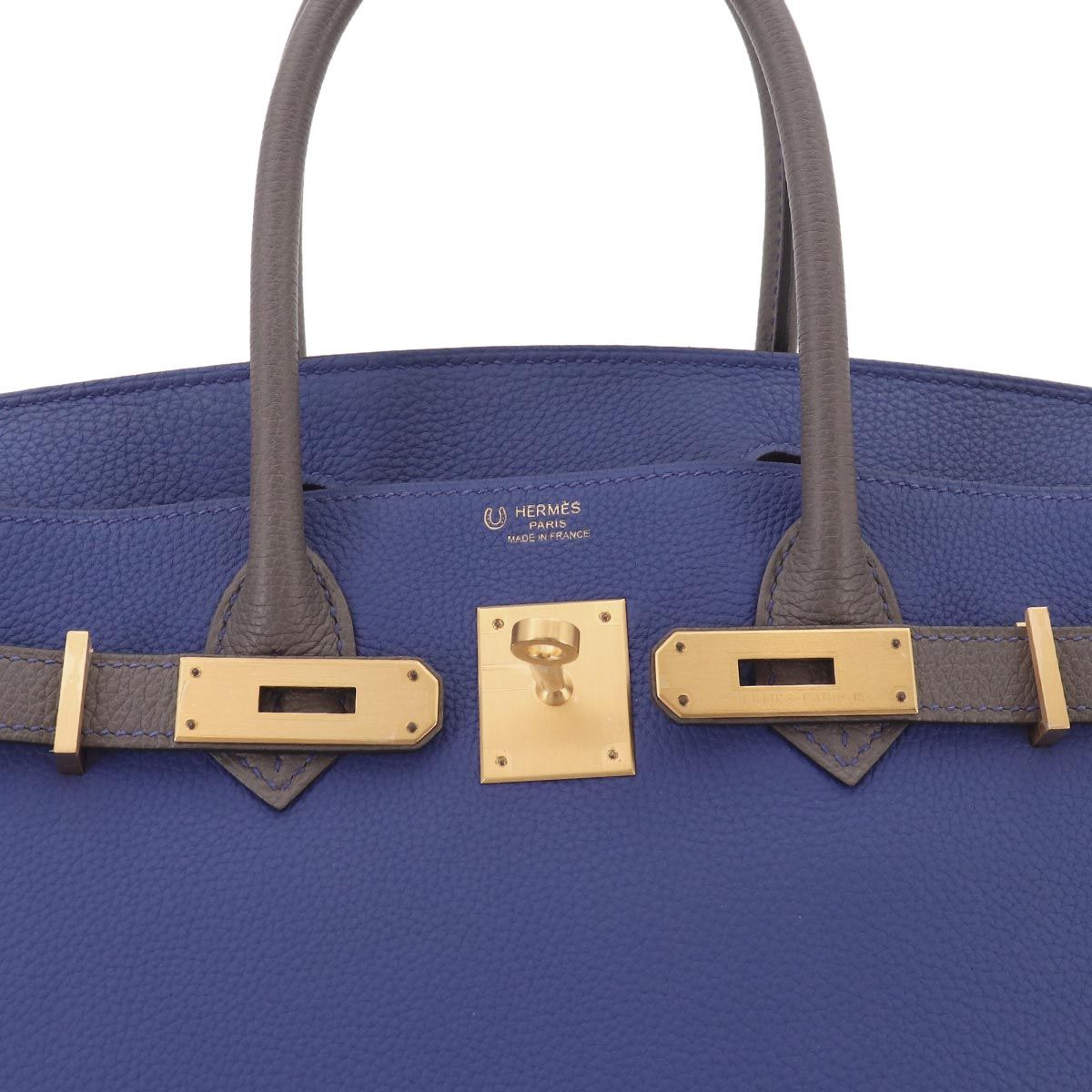 Hermes Birkin 30 Togo Personal Blue Electric Etain Hand Bag Matte — view 6