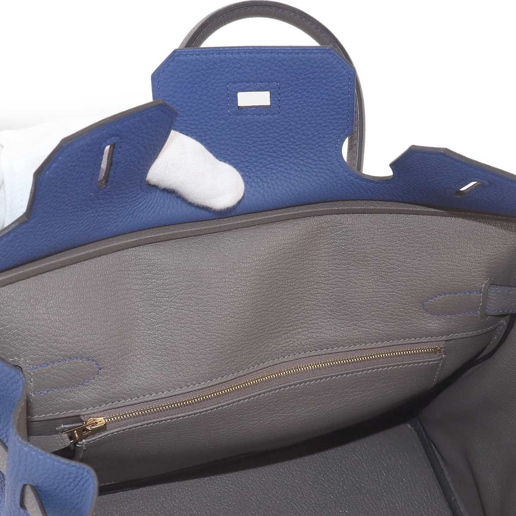 Hermes Birkin 30 Togo Personal Blue Electric Etain Hand Bag Matte — view 8