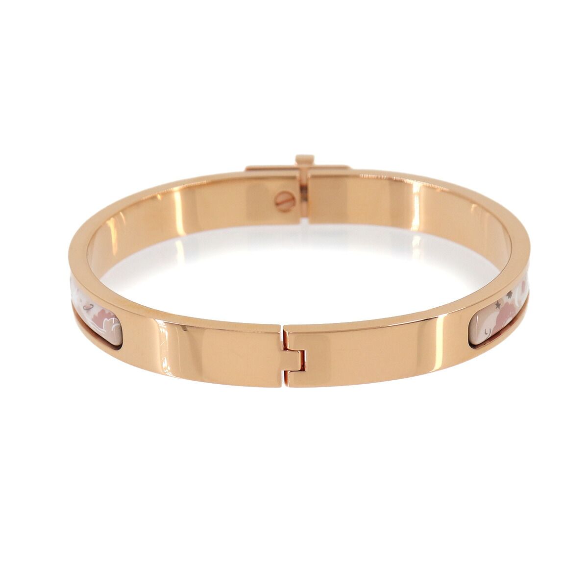Hermes Mini Clic Kelly PM Bangle White Rose Gold Kingdom of Elios Bracelet — view 2