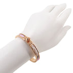 Hermes Mini Clic Kelly PM Bangle White Rose Gold Kingdom of Elios Bracelet — view 6