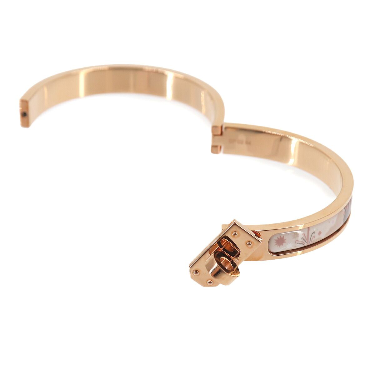 Hermes Mini Clic Kelly PM Bangle White Rose Gold Kingdom of Elios Bracelet — view 4