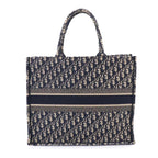 Dior Oblique Book Tote Bag Large Canvas Navy — view 2