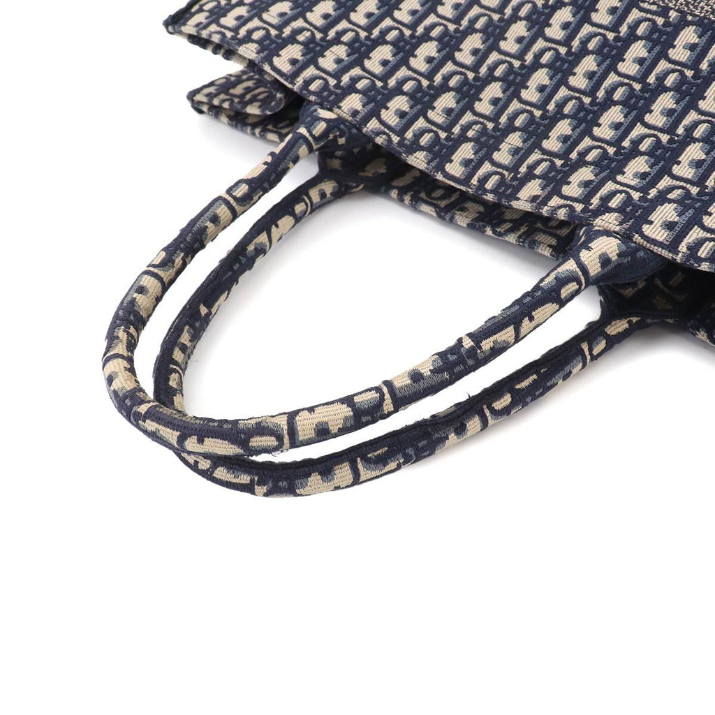Dior Oblique Book Tote Bag Large Canvas Navy — view 5