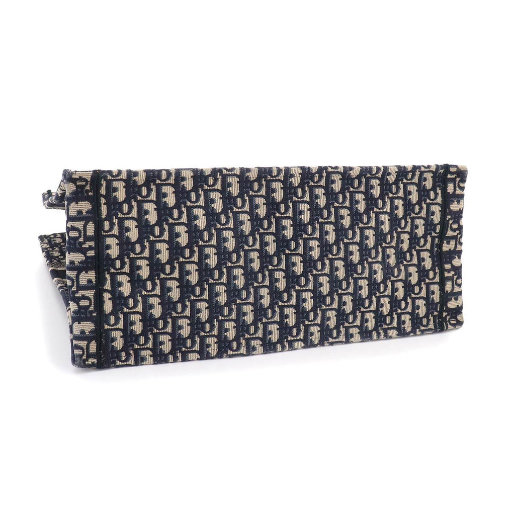 Dior Oblique Book Tote Bag Large Canvas Navy — view 4