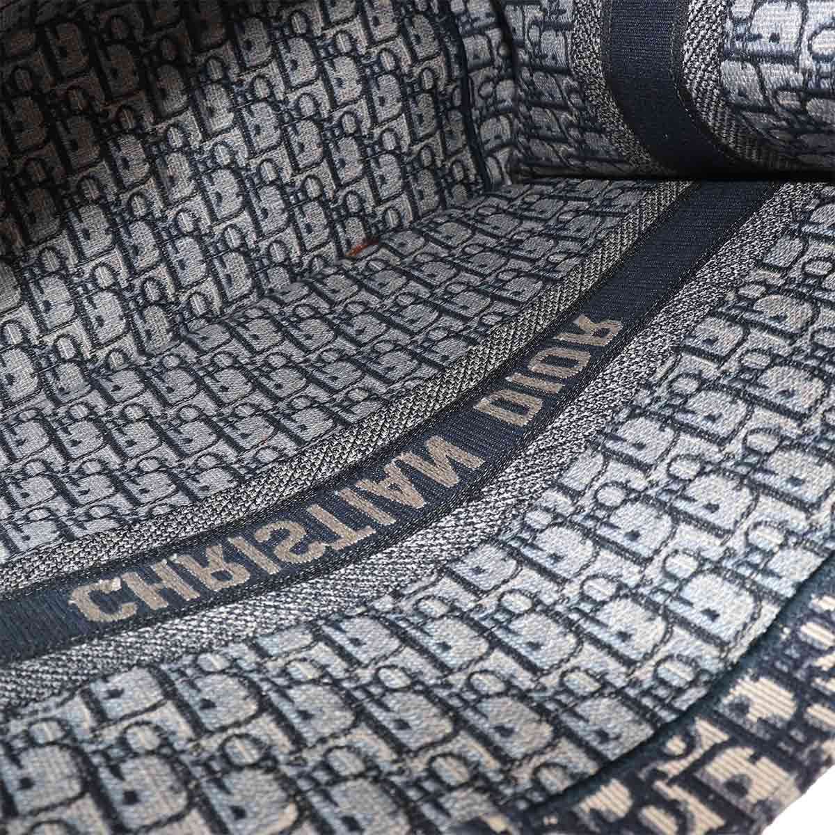 Dior Oblique Book Tote Bag Large Canvas Navy — view 7
