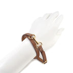 Hermes Triple Tour Bracelet Leather Brown T1 Gold — view 6