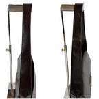 Prada Mirror Calf Leather Shoulder Bag Hobo Dark Brown Cobra Buckle Silver — view 7