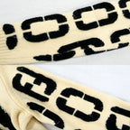 Fendi Big Logo Crew Neck Sweater Ivory Black 48 Wool Knit — view 6