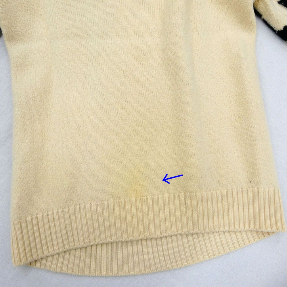 Fendi Big Logo Crew Neck Sweater Ivory Black 48 Wool Knit — view 4