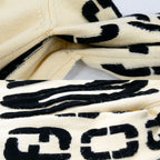 Fendi Big Logo Crew Neck Sweater Ivory Black 48 Wool Knit — view 8