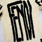 Fendi Big Logo Crew Neck Sweater Ivory Black 48 Wool Knit — view 3