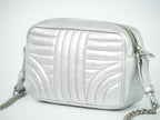 Prada Diagram Chain Shoulder Bag Pochette Leather Silver Diagramme — view 2