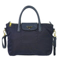 Prada Nylon Leather 2-Way Shoulder Bag Tote Navy