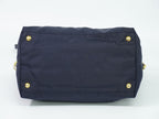 Prada Nylon Leather 2-Way Shoulder Bag Tote Navy — view 3