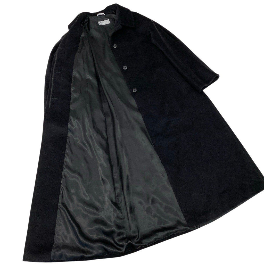 Max Mara Soutien Collar Coat Extra Long Length 42 Black