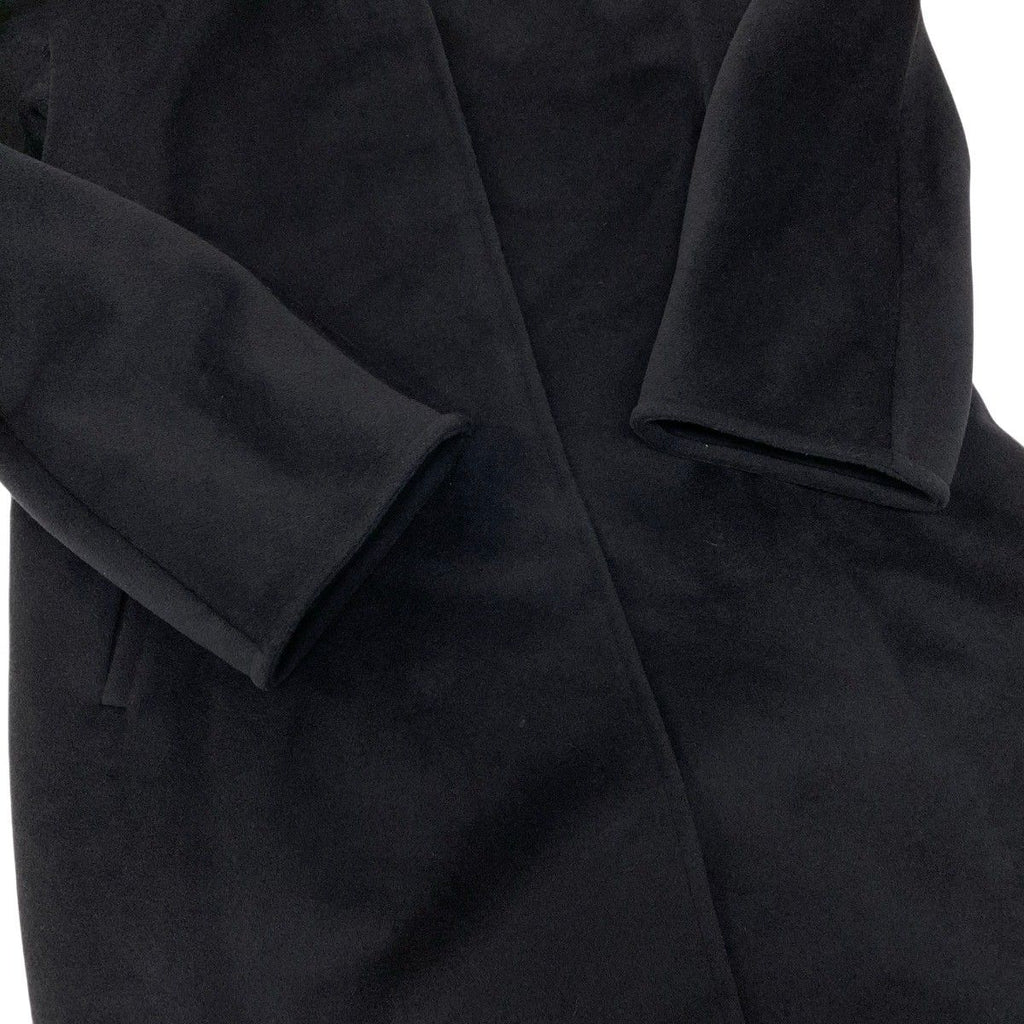 Max Mara Soutien Collar Coat Extra Long Length 42 Black