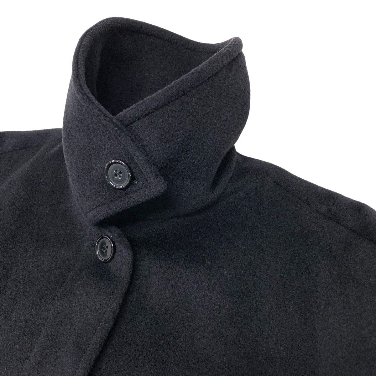 Max Mara Soutien Collar Coat Extra Long Length 42 Black