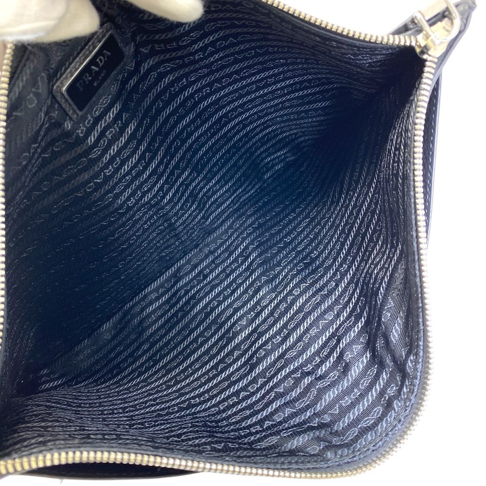 Prada Clutch Document Case Logo Ship Leather Black Business — view 7
