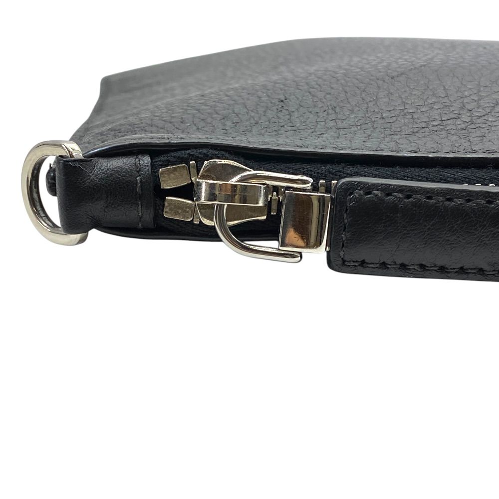 Prada Clutch Document Case Logo Ship Leather Black Business — view 5