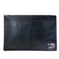 Prada Clutch Document Case Logo Ship Leather Black Business