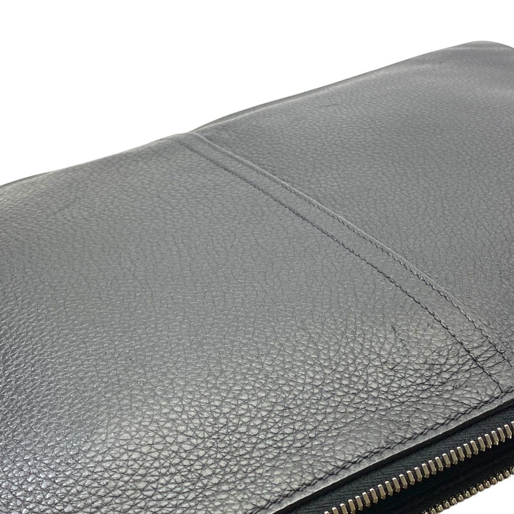 Prada Clutch Document Case Logo Ship Leather Black Business — view 6