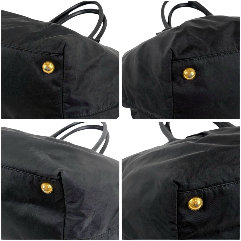 Prada Big Ribbon Tote Mini Big Mini Black Nero Tessuto Nylon Gold Ceremonies — view 5
