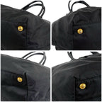 Prada Big Ribbon Tote Mini Big Mini Black Nero Tessuto Nylon Gold Ceremonies — view 5