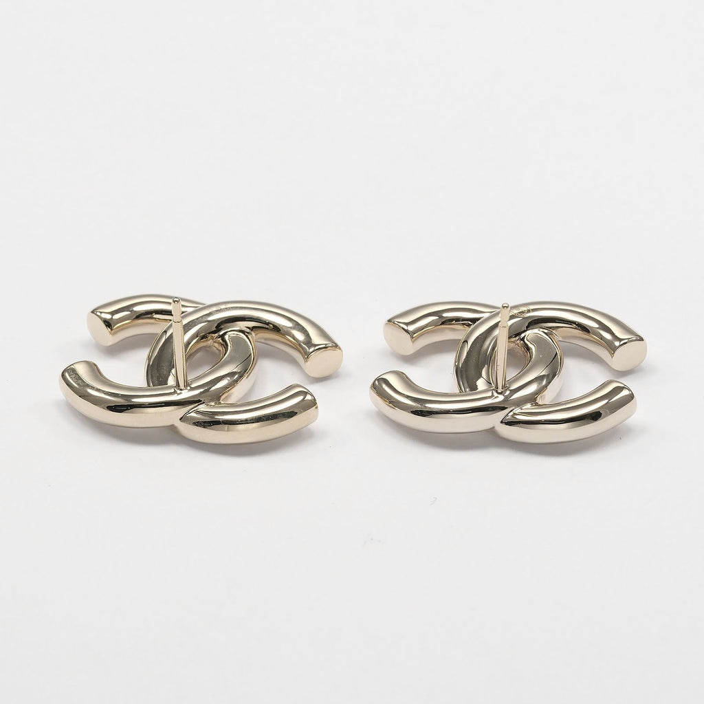 Chanel CC Logo Gold Plated Earrings — view 6