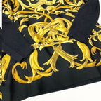 Hermes Vintage Silk Contrast Knit Polo Shirt Long Sleeve Scarf Pattern — view 4