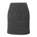 Chanel Vintage Tweed Skirt Knee Length Logo Plate White Wool
