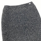 Chanel Vintage Tweed Skirt Knee Length Logo Plate White Wool — view 4