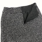 Chanel Vintage Tweed Skirt Knee Length Logo Plate White Wool — view 5