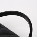 Chanel Quilted CC Logo CC Handbag Top Handle Turnlock Caviar Leather Black Gold — view 6
