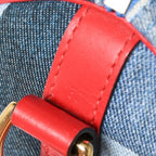 Louis Vuitton Speedy 30 Monogram Denim Square Patchwork Blue Red Gold Handbag — view 7