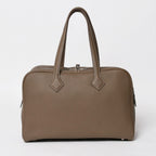 Hermes Victoria 2 35 Etoupe Silver Taurillon Clemence Tote Travel Bag — view 3