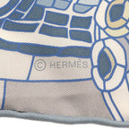 Hermes Scarf Carre 90 Silk Blue Multicolor le Voyage — view 5