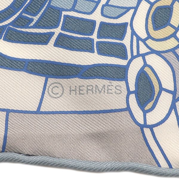 Hermes Scarf Carre 90 Silk Blue Multicolor le Voyage — view 5