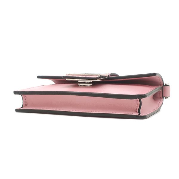 Fendi Shoulder Bag Micro Flat Leather Pink Silver Compact Wallet Mini — view 3