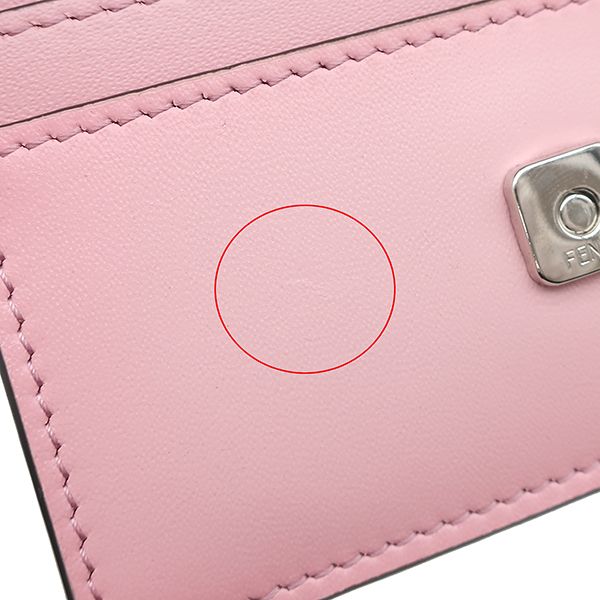 Fendi Shoulder Bag Micro Flat Leather Pink Silver Compact Wallet Mini — view 6