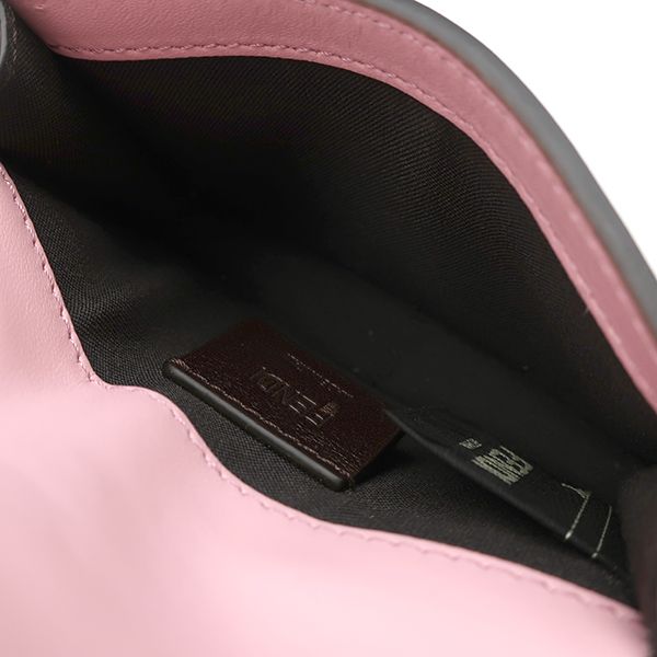 Fendi Shoulder Bag Micro Flat Leather Pink Silver Compact Wallet Mini — view 7