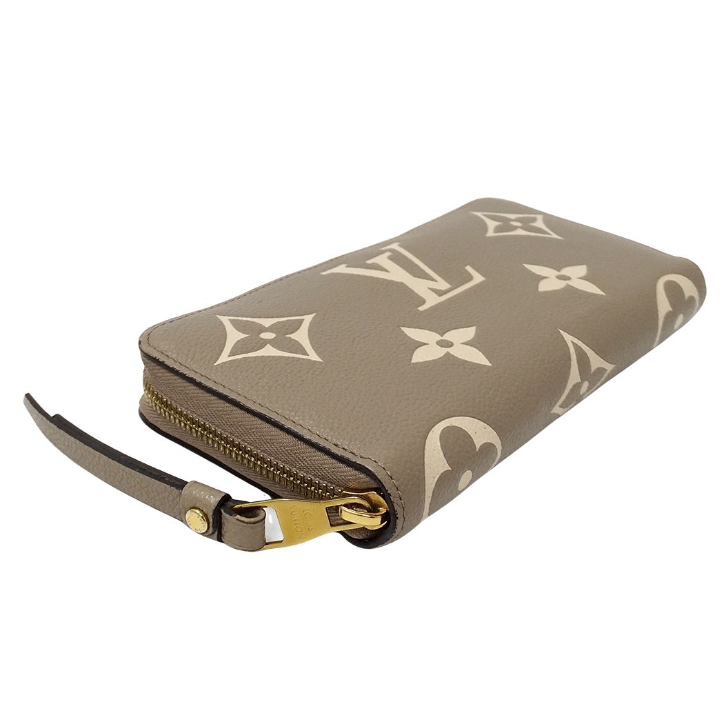 Louis Vuitton Wallet Bicolor Monogram Empreinte Zippy Tourterelle Cream Beige — view 3