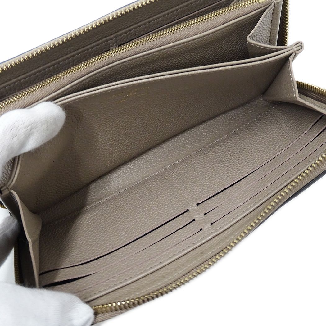 Louis Vuitton Wallet Bicolor Monogram Empreinte Zippy Tourterelle Cream Beige — view 8