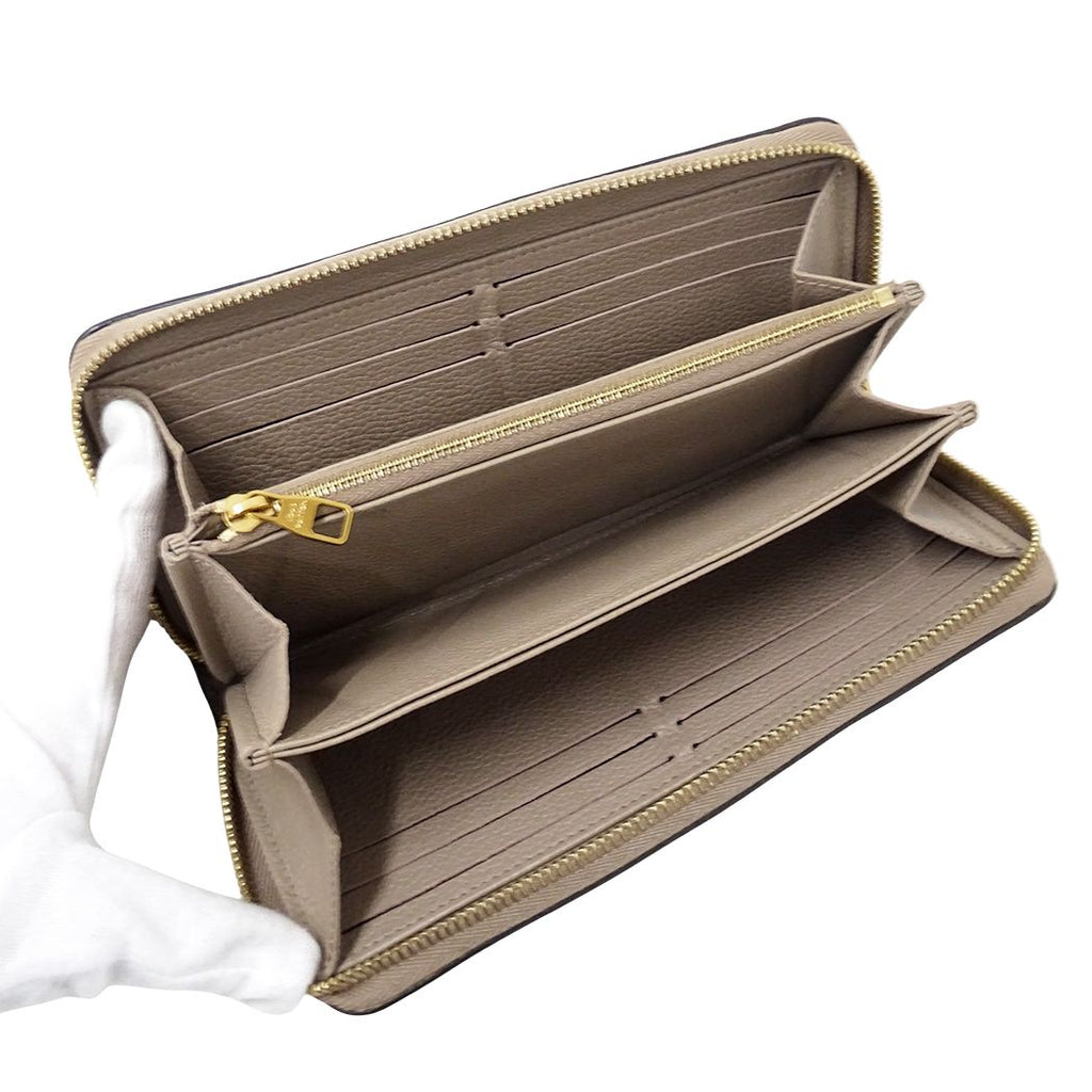 Louis Vuitton Wallet Bicolor Monogram Empreinte Zippy Tourterelle Cream Beige — view 4
