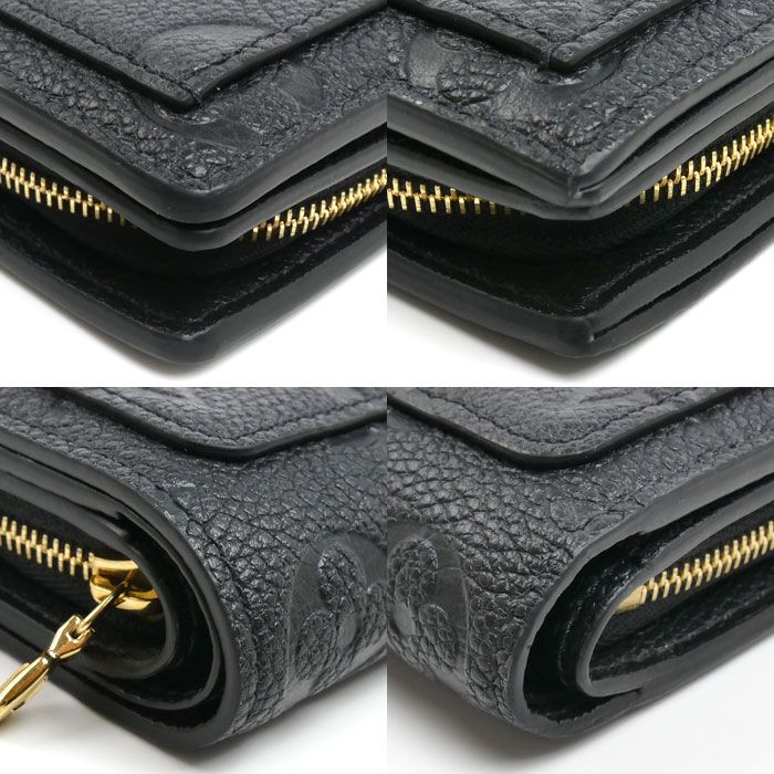 Louis Vuitton Portefeuille Clair Bifold Wallet Monogram Empreinte Noir — view 6