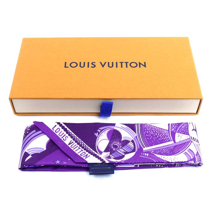 Louis Vuitton Bandeau BB LV Star Sign Sagittarius Scarf Purple Violet — view 5