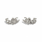 Chanel No. 5 CC Logo Rhinestone Metal Earrings