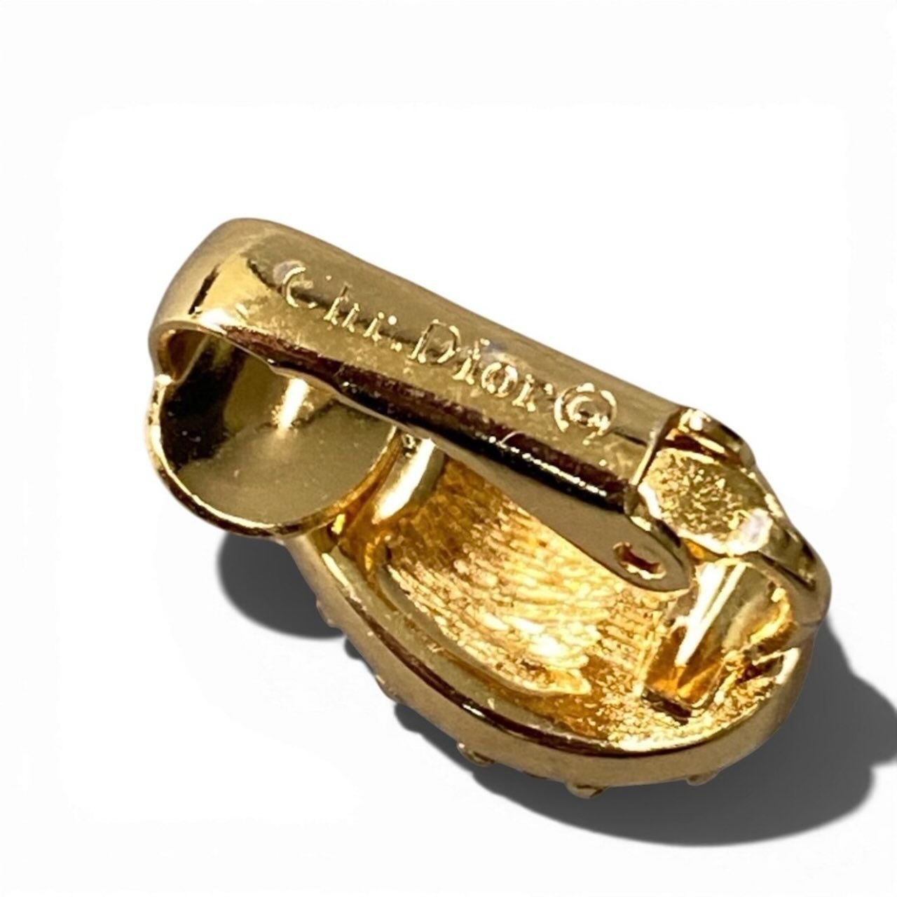 Dior Drop Earrings Gold Rhinestone — view 7