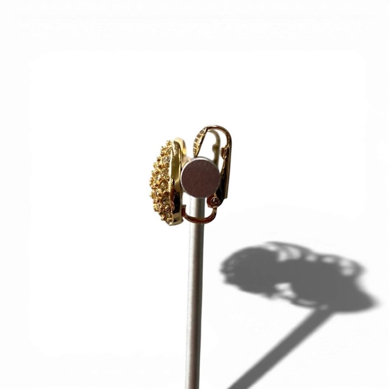 Dior Drop Earrings Gold Rhinestone — view 3