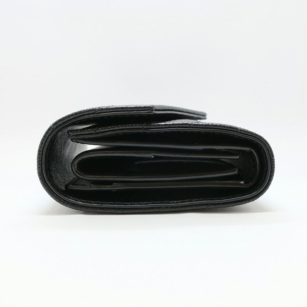 Saint Laurent Ten Multi Fold Wallet Black Leather Compact Mini Logo Quilted — view 4