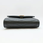Saint Laurent Ten Multi Fold Wallet Black Leather Compact Mini Logo Quilted — view 5